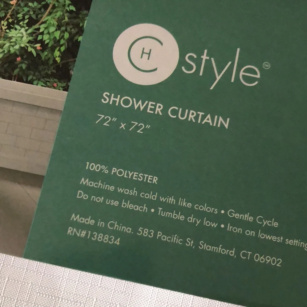 CH Style Mint Green and White Shower Curtain